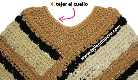 Cómo tejer un poncho de dos rectángulos a crochet | Haken ... Cómo tejer un poncho de dos rectángulos a crochet | Haken ...
