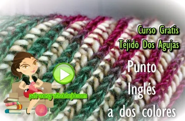 Como tejer punto inglés con dos agujas paso a paso | Crochet y Dos ...