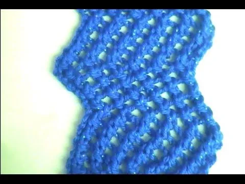 Como Tejer Punto Malla Calada Zig-Zag 2 Agujas (39) - YouTube Como Tejer Punto Malla Calada Zig-Zag 2 Agujas (39) - YouTube