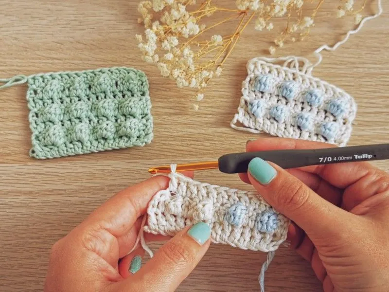 Cómo tejer punto piña o burbuja a crochet - Tejamos Sonrisas Cómo tejer punto piña o burbuja a crochet - Tejamos Sonrisas