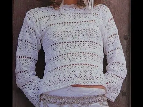 Como Tejer sweater calado a crochet - YouTube Como Tejer sweater calado a crochet - YouTube