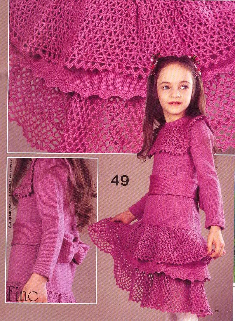 Vestido tejido a top palillo para bebe
