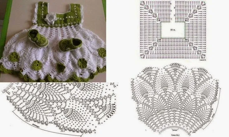 TRICO y CROCHET-madona-mía: Vestidos para bebe a ganchillo con ...