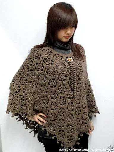 Tejido Facil: Patrón: Capa hexágonos Tejido Facil: Patrón: Capa hexágonos