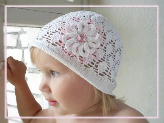 Tejido Facil: Patrón: Hermoso gorro calado para niña