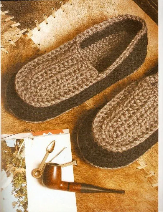 Tejido Facil: Patrón: Pantuflas de hombre imperdibles!!!