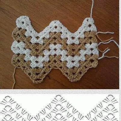 Tejido Facil: Punto: zig zag calado en crochet Tejido Facil: Punto: zig zag calado en crochet