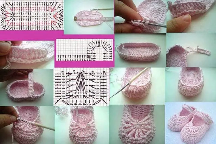 MIS TEJIDOS: ZAPATITOS NENA PASO A PASO EN ROSA