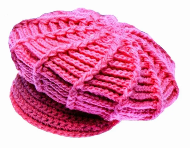 tejidos artesanales en crochet: boina en rosa tejida en crochet ...