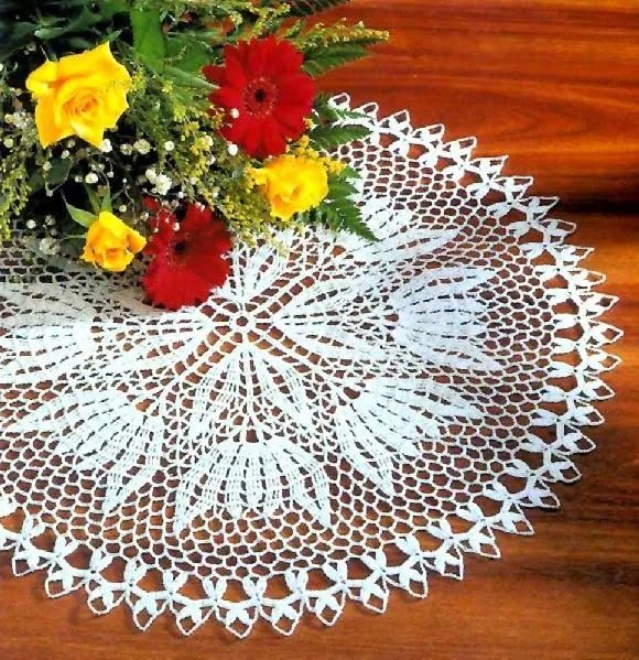 tejidos artesanales en crochet: carpeta redonda tejida en crochet ...