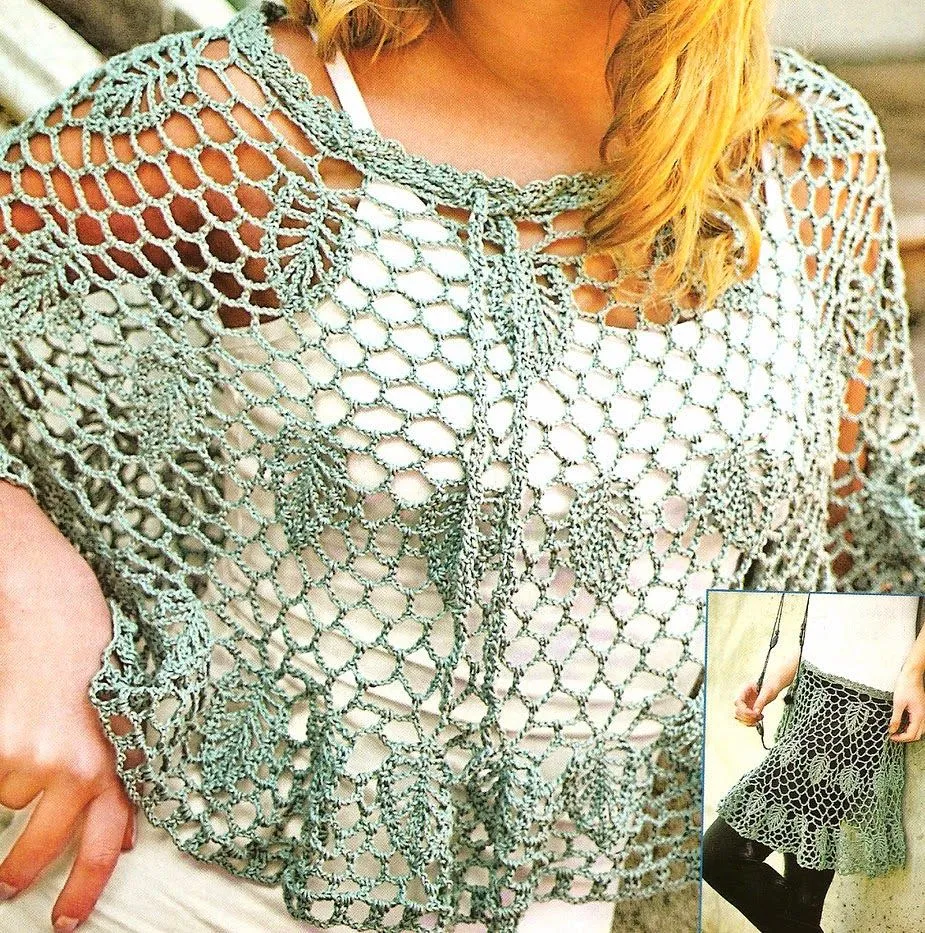 tejidos artesanales en crochet: poncho y pollera calada tejida en ... tejidos artesanales en crochet: poncho y pollera calada tejida en ...