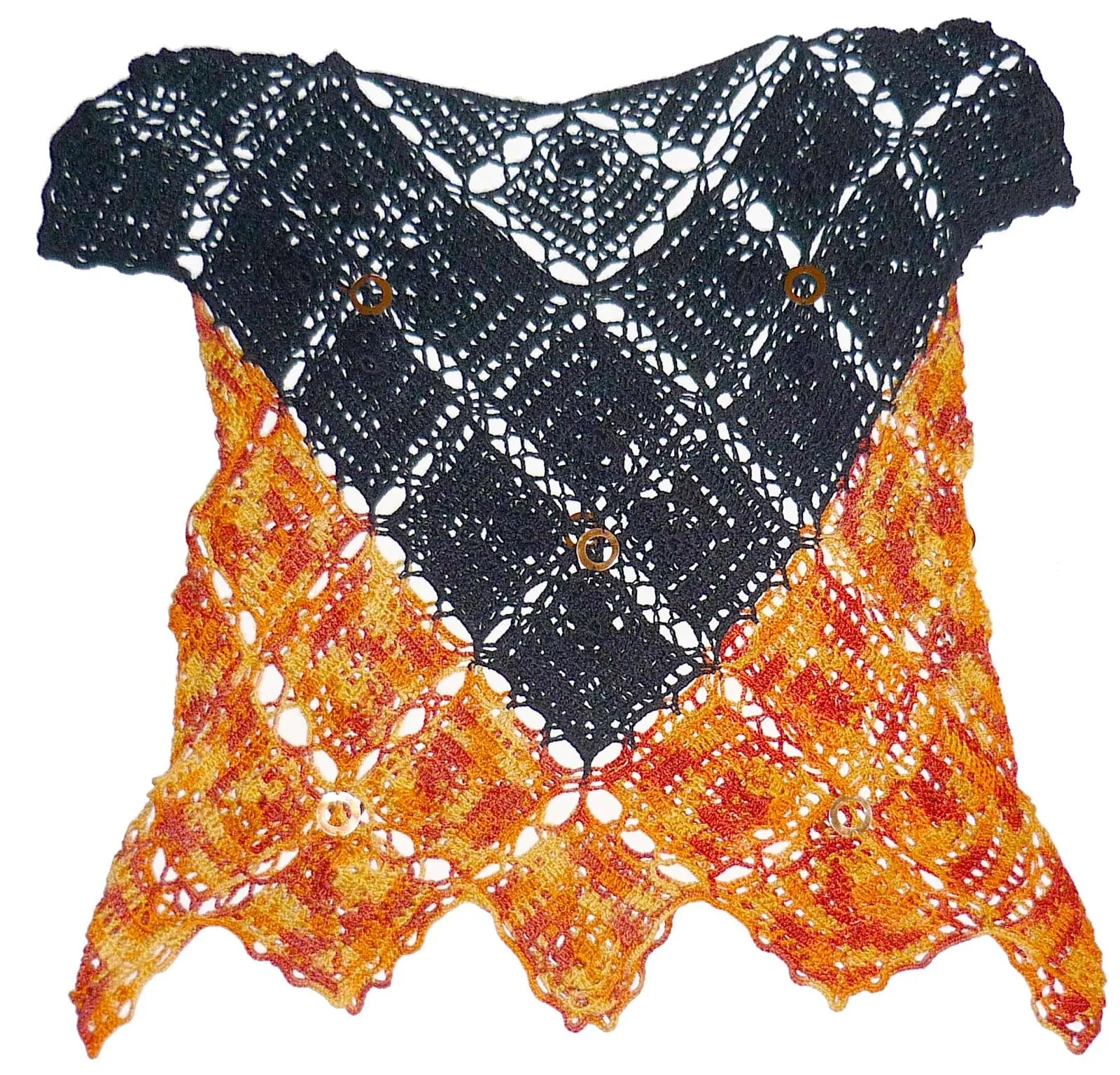 Tejidos Carmesí: blusa en crochet japonés adornada con lentejuelas ... Tejidos Carmesí: blusa en crochet japonés adornada con lentejuelas ...
