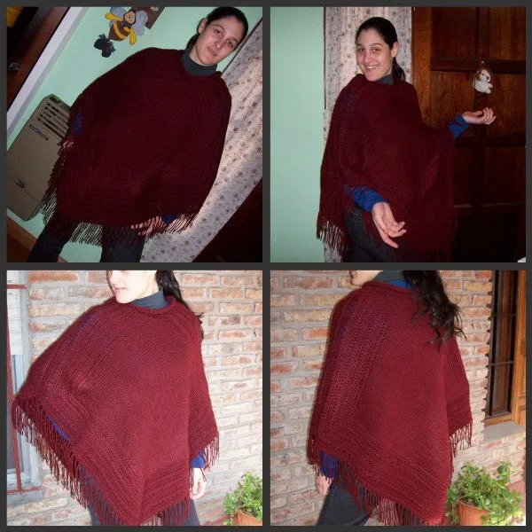 Tejidos en crochet y dos agujas: PONCHO CON PAP Tejidos en crochet y dos agujas: PONCHO CON PAP