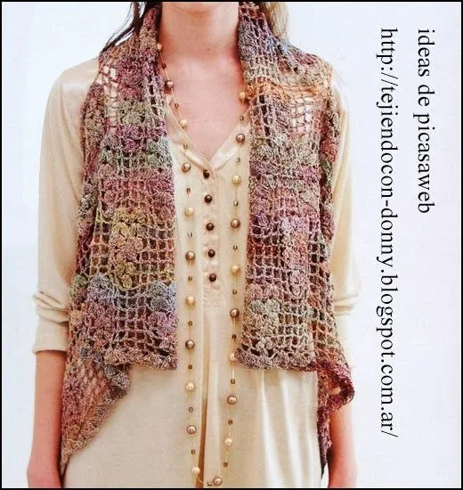 TEJIDOS A CROCHET - GANCHILLO - PATRONES: CHALECO MUY MODERNO ...