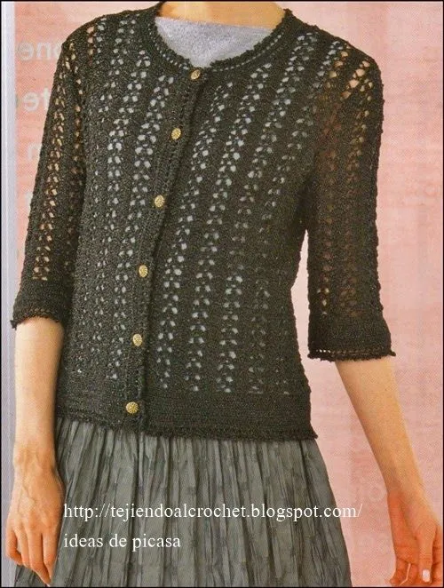 TEJIDOS A CROCHET - GANCHILLO - PATRONES: CAMPERA TEJIDA A GANCHILLO TEJIDOS A CROCHET - GANCHILLO - PATRONES: CAMPERA TEJIDA A GANCHILLO