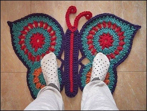 TEJIDOS A CROCHET - GANCHILLO - PATRONES: ALFOMBRA CON FORMA DE ...