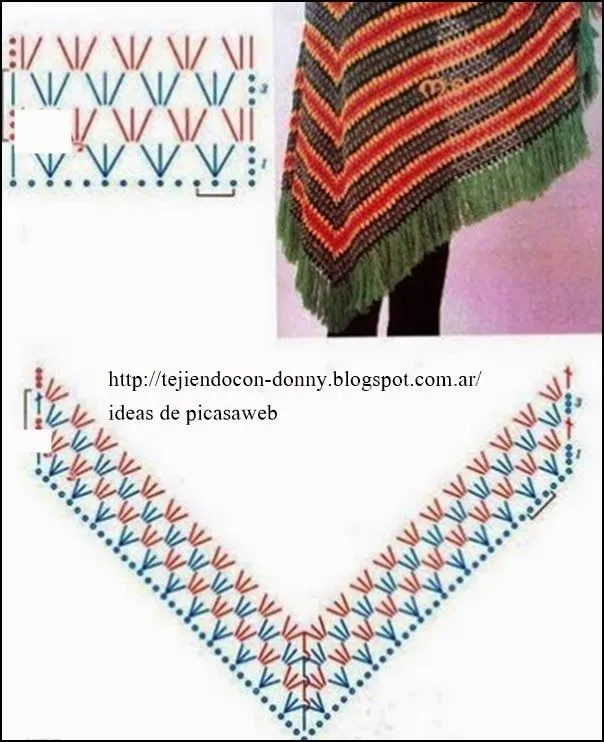 TEJIDOS A CROCHET - GANCHILLO - PATRONES: PONCHO TEJIDO A CROCHET ...