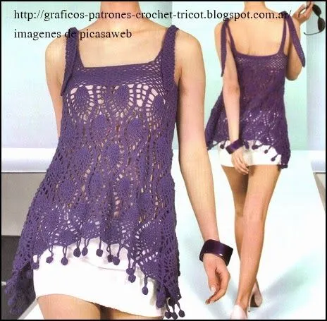 TEJIDOS A CROCHET - GANCHILLO - PATRONES: REMERA CON BRETELES ... TEJIDOS A CROCHET - GANCHILLO - PATRONES: REMERA CON BRETELES ...
