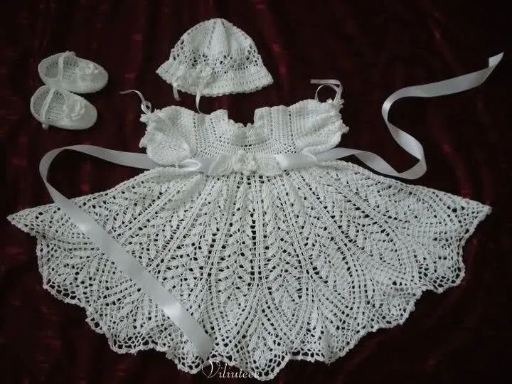 TRICO y CROCHET-madona-mía: Vestidos para bebe a ganchillo con ...