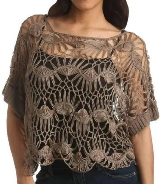 Tejidos Kangél: blusa café a horquilla (chart) | Hairpin Lace ...