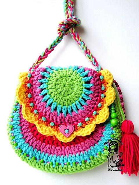 Tejidos Kangél: bolso a colores a ganchillo Tejidos Kangél: bolso a colores a ganchillo