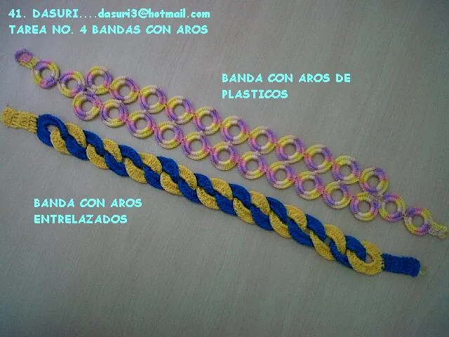 TEJIDOS Y ALGO MAS: BANDA TEJIDA CON AROS DE PLASTICOS Y BANDA DE ... TEJIDOS Y ALGO MAS: BANDA TEJIDA CON AROS DE PLASTICOS Y BANDA DE ...