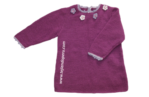 Tutorial: vestido para niñas con mangas largas tejido en dos ... Tutorial: vestido para niñas con mangas largas tejido en dos ...