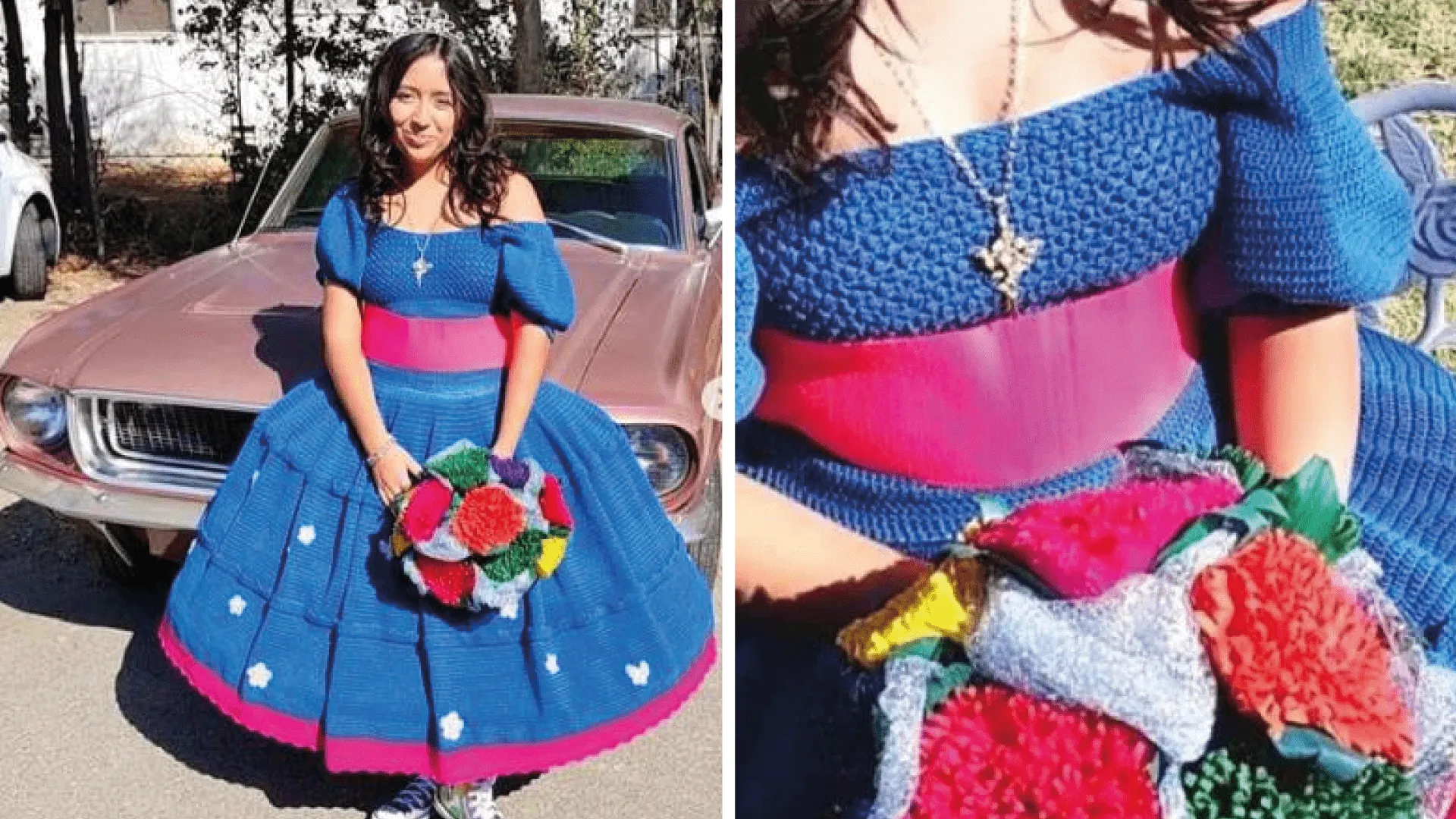 Tejió su propio vestido para su cumpleaños de 15 y el resultado fue viral en TikTok - Infobae Tejió su propio vestido para su cumpleaños de 15 y el resultado fue viral en TikTok - Infobae