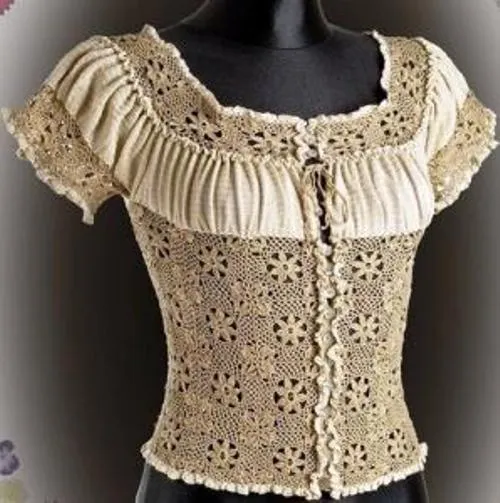 Tela combinada con crochet - Imagui