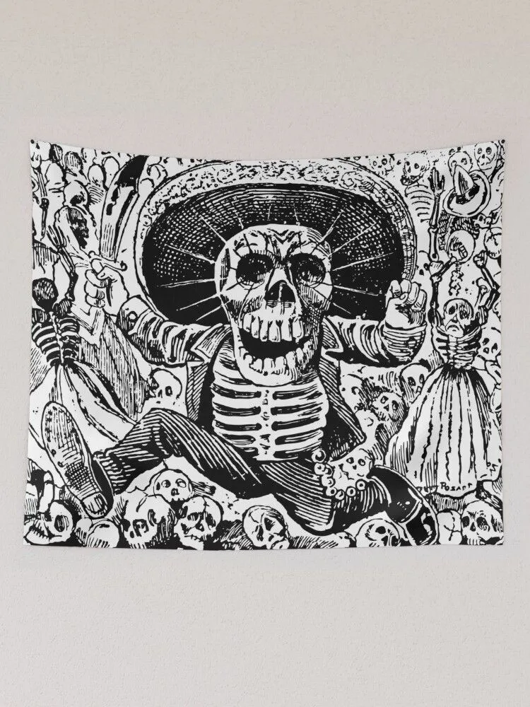 Tela decorativa for Sale con la obra «Calaveras Oaxaqueña | Esqueletos |  Calaveras | Día de Muertos | Día de los Muertos | Posada | Hacia 1852-1913  |» de EclecticAtHeART | Redbubble