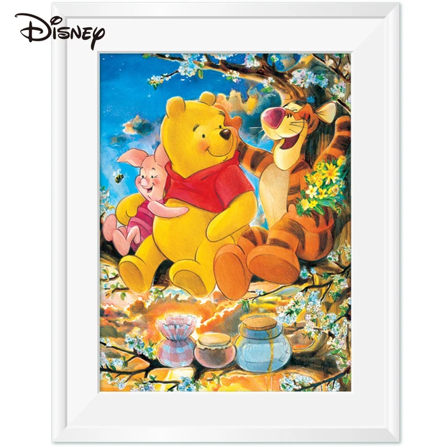 Tela de dibujos animados de Winnie The Pooh, bordado de Disney, lienzo blanco, punto de cruz, Tela de dibujos animados de Winnie The Pooh, bordado de Disney, lienzo blanco, punto de cruz,