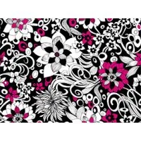 Tela estampada flor blanca sobre fondo negro. Fat Quarter 45x50cm ... Tela estampada flor blanca sobre fondo negro. Fat Quarter 45x50cm ...