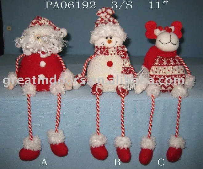 Tela de santa claus sentado/muñeco de nieve/reno-Adornos navideños ... Tela de santa claus sentado/muñeco de nieve/reno-Adornos navideños ...