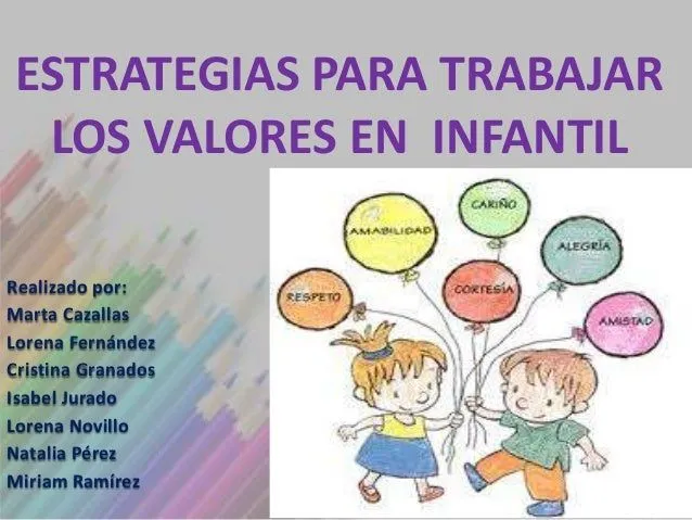 Tema 6: Estrategias para trabajar los valores en Educación Infantil. …