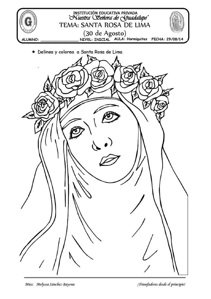 TEMA: SANTA ROSA DE LIMA | Santa rosa, Tema arca de noé, Dibujos TEMA: SANTA ROSA DE LIMA | Santa rosa, Tema arca de noé, Dibujos