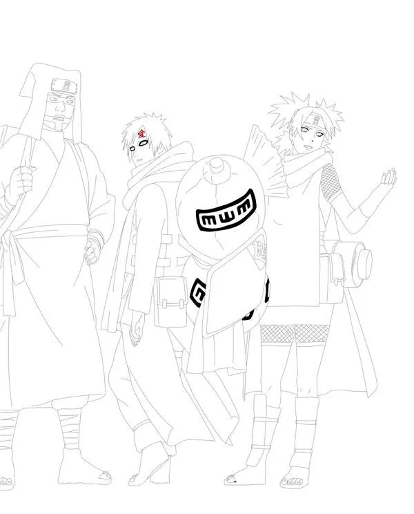 Temari Gaara Kankuro Lineart by pablofcb on DeviantArt