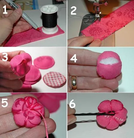 Como hacer flores d tela - Imagui