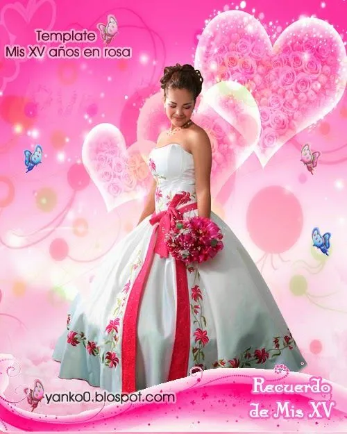Template (Plantilla) Mis XV años en rosa [Photoshop][yanko0 ...
