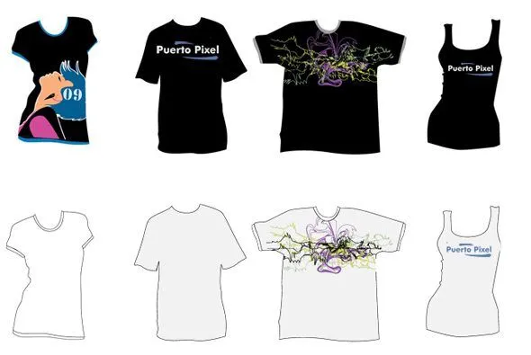 Templates de Remeras vectorizadas – Puerto Pixel | Recursos de Diseño Templates de Remeras vectorizadas – Puerto Pixel | Recursos de Diseño