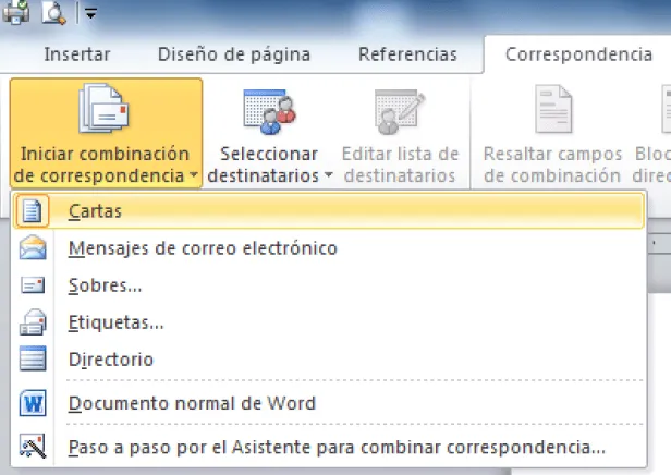 témporaExcel: Combinar correspondencia Word - Excel