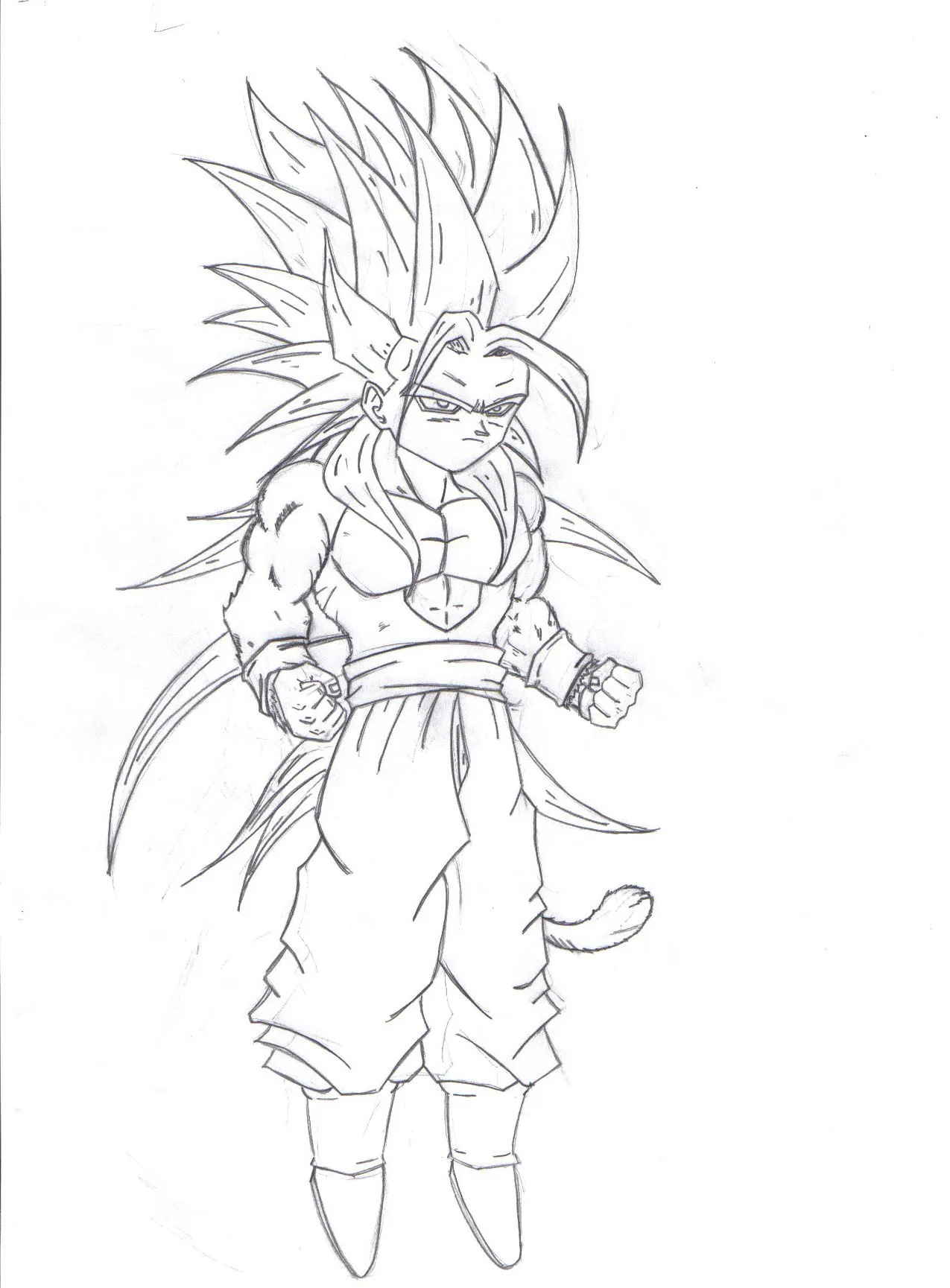 ten ssj5 Colouring Pages (page 2)