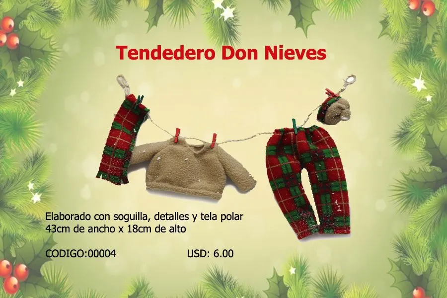 Tendedero Don Nieves, ideal para colgar en tu arbolito.