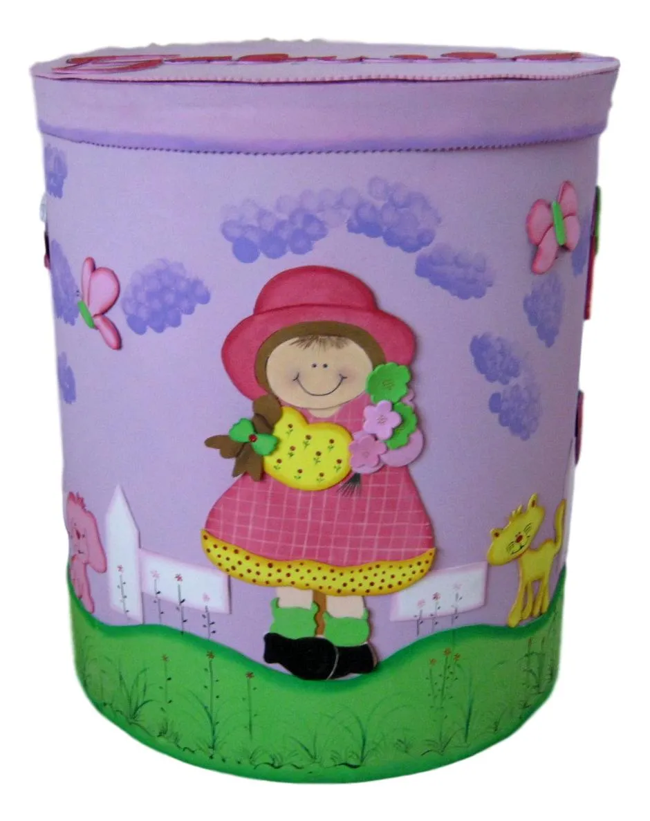 TereArte | Caneca decorada para la ropa sucia o para guardar los ...