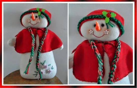 Ternuras de Cler: Muñeca de nieve en tela polar con detalles en ... Ternuras de Cler: Muñeca de nieve en tela polar con detalles en ...