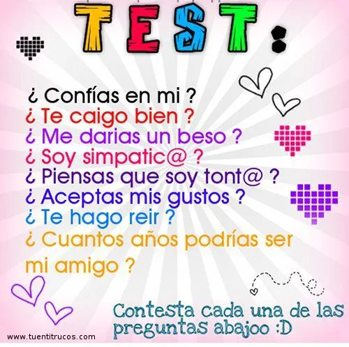 Test de amistad y preguntas para el tablón de Tuenti ~ Tuenti ... Test de amistad y preguntas para el tablón de Tuenti ~ Tuenti ...