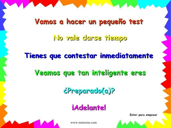 un test para contestar....