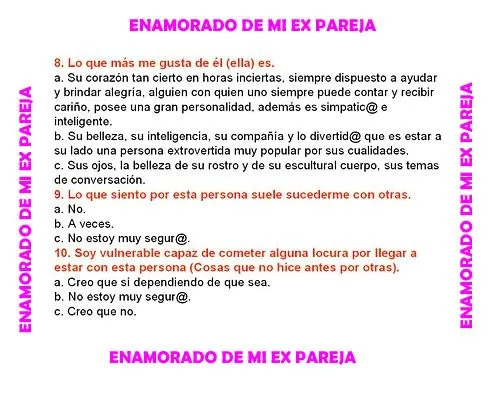 Test - porque sigo enamorado de mi ex pareja ~ frases de amor ... Test - porque sigo enamorado de mi ex pareja ~ frases de amor ...