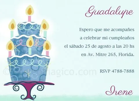 Texto de invitaciónes de cumpleaños - Imagui