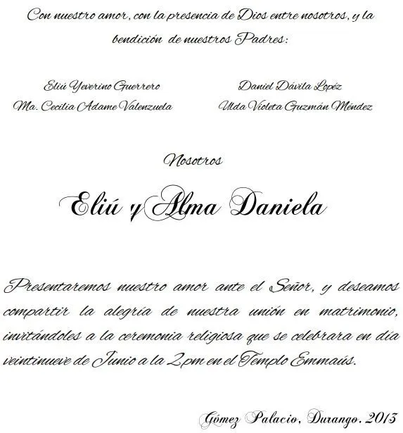 Texto en las invitaciones - Foro Organizar una boda - bodas.com.mx ...