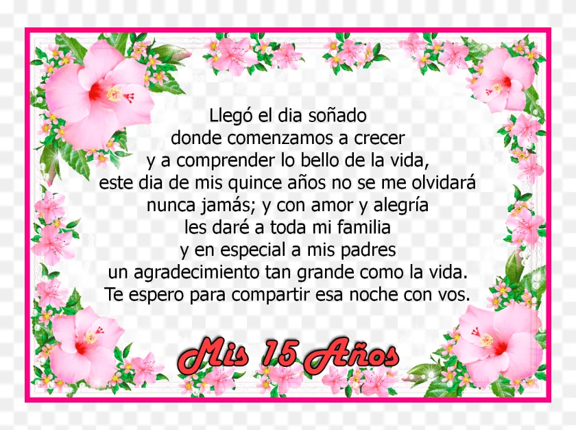 Texto Para Invitaciones De Xv Años - Marcos Para Quince Años, HD Png  Download - 768x547 (#3667867) - PinPng